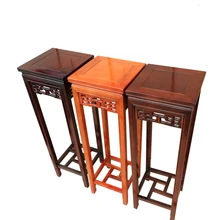 A Green Luo To Fake Something Antique Redwood Chinese Style Multi-storey Indoor To Ground Square Flower Rack Storage Shelves