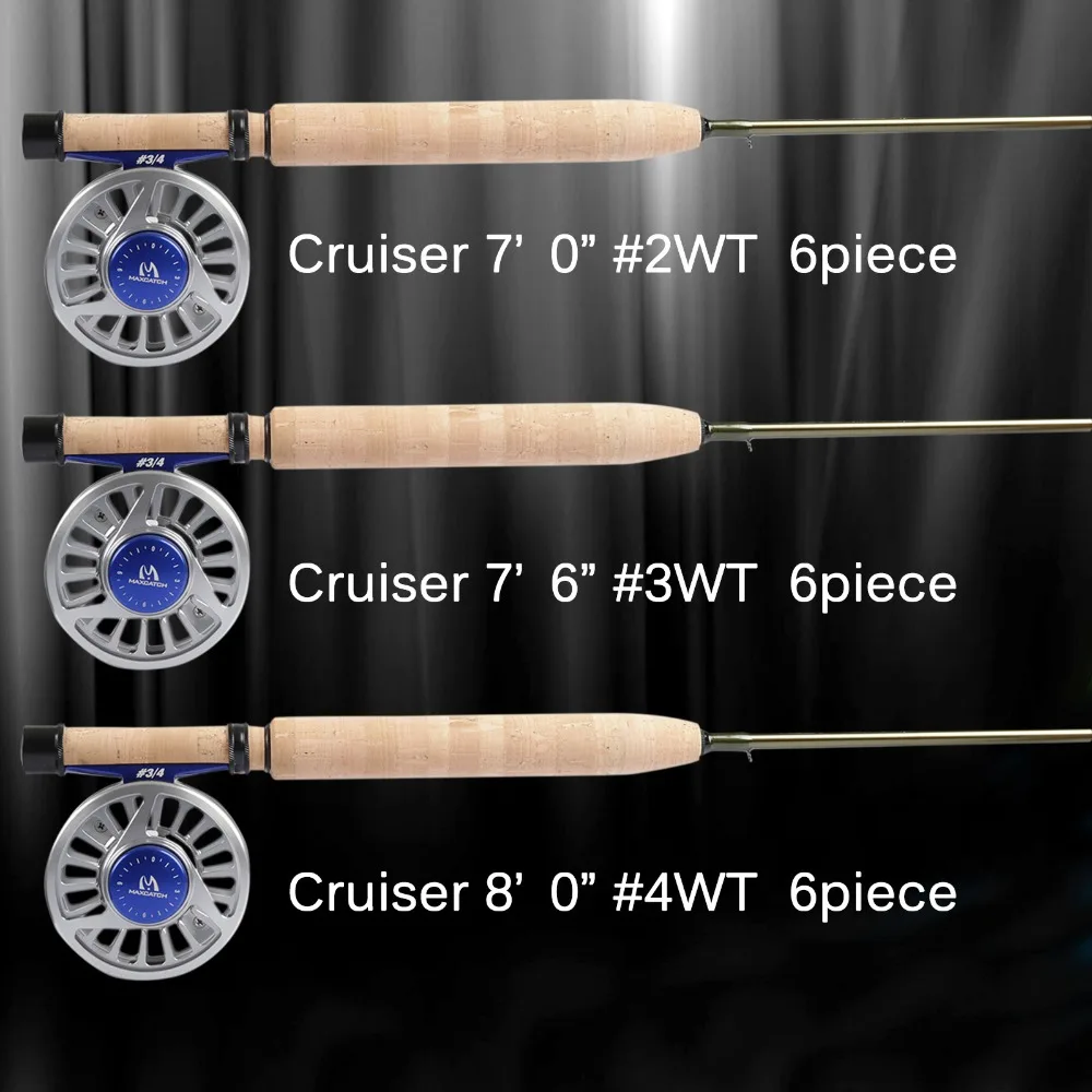 Maximumcatch Cruiser 7/7.5/8ft 2/3/4wt Fly Fishing Rod IM10 Carbon Fiber  6Piece Travel Fly Rod with Cordura Tube