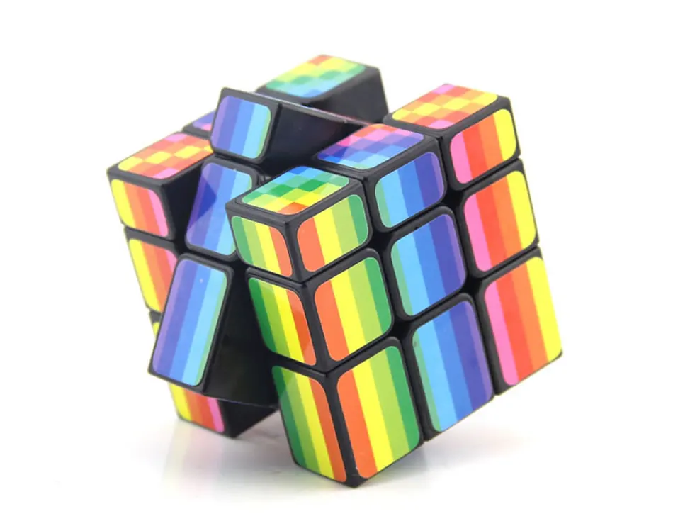 FanXin Радужное цветное зеркало 3x3x3 магический куб 3x3 профессиональная скоростная головоломка вращающиеся головоломки антистресс Развивающие игрушки для детей
