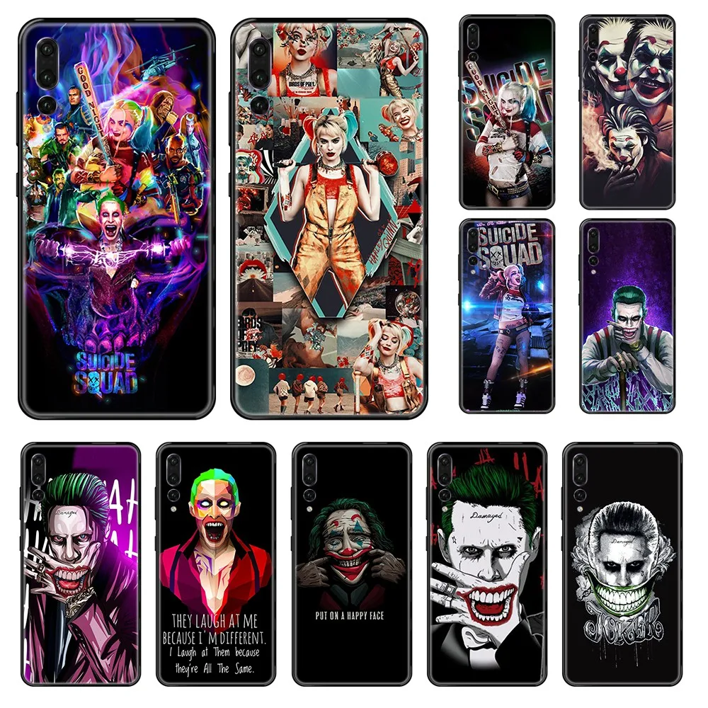 Отряд Самоубийц Harley Quinn Joker Movie art Etui черный чехол для телефона Huawei P 8 10 20 30 Smart Plus 2019 Z