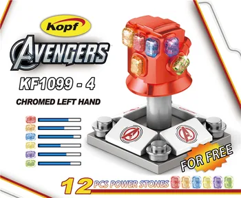 

KF1099-4 KF1099-4A Building Blocks Left Hand Figures Thanos Endgame Bricks Heroes 12Pcs Power Stone Toys For Children