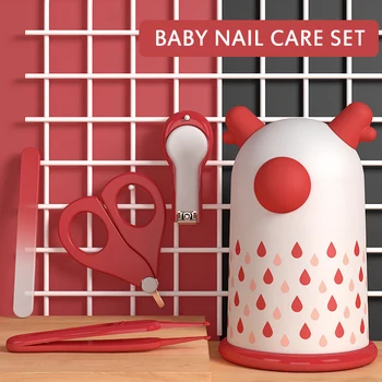 

4pcs/set Cute Baby Nail Scissors Set Infant Baby Safety Scissors Newborn Special Anti-pinch Nail Clippers For Children