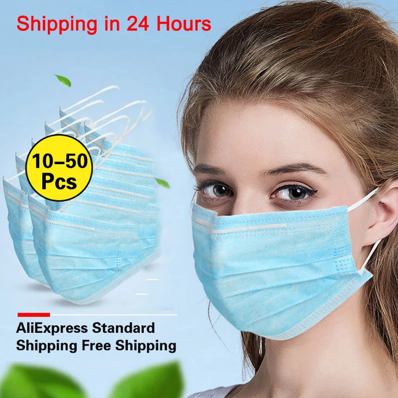 

20PCS Dustproof Facial Disposable Profession Protective Mask 3 Layers Non-woven Cover Masks Prevent Anti Bacterial Virus Mask