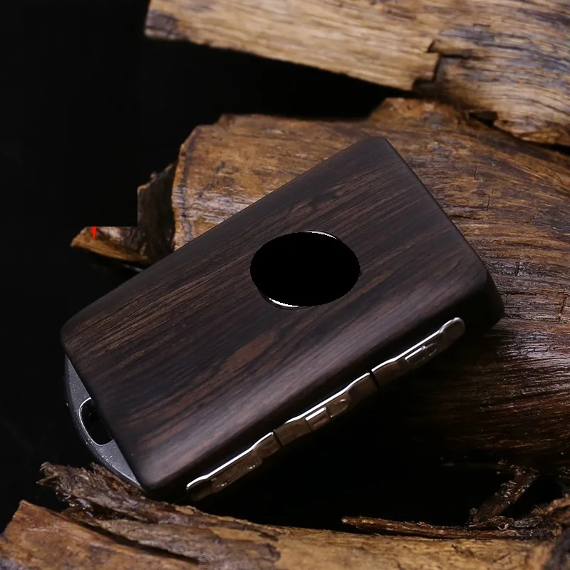

Keyless Entry Remote Control Refit Wooden Car Key Fob Shell Replacement for Volvo 2015-2018 XC90 S90 V90 2018 XC60 (case only)