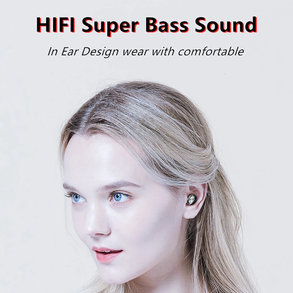B9 Tws Earphones Wireless Bluetooth 5 0 Headphones 8D HIFI Stereo Bass Headest with LED Display Earphone Sport Music Auriculares