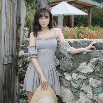 

Beach Swimwear Womens One Piece Swimsuits Women Onepiece Swimsuit Bikini One-Piece 2019 Korea Ins Thin Hot Bathing Suit Push Up