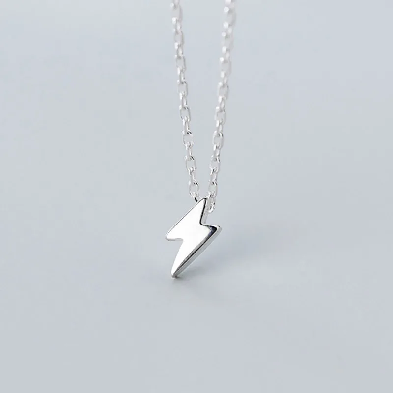 Trusta Lightning Necklace 925 Sterling Silver Made Real Silver Pendant Girls Love Gift for Women Necklaces Jewelry DS2356