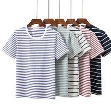 TW00 футболка в полоску с короткими рукавами для мальчиков и подростков; летняя футболка с круглым вырезом для подростков