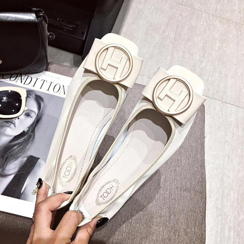 FamtiYaa Elegant Flat Shoes for Women Summer 2020 Sweet Woman Loafers Ballet Flats Shoes Ladies Breathable Casual Footwear Shoe