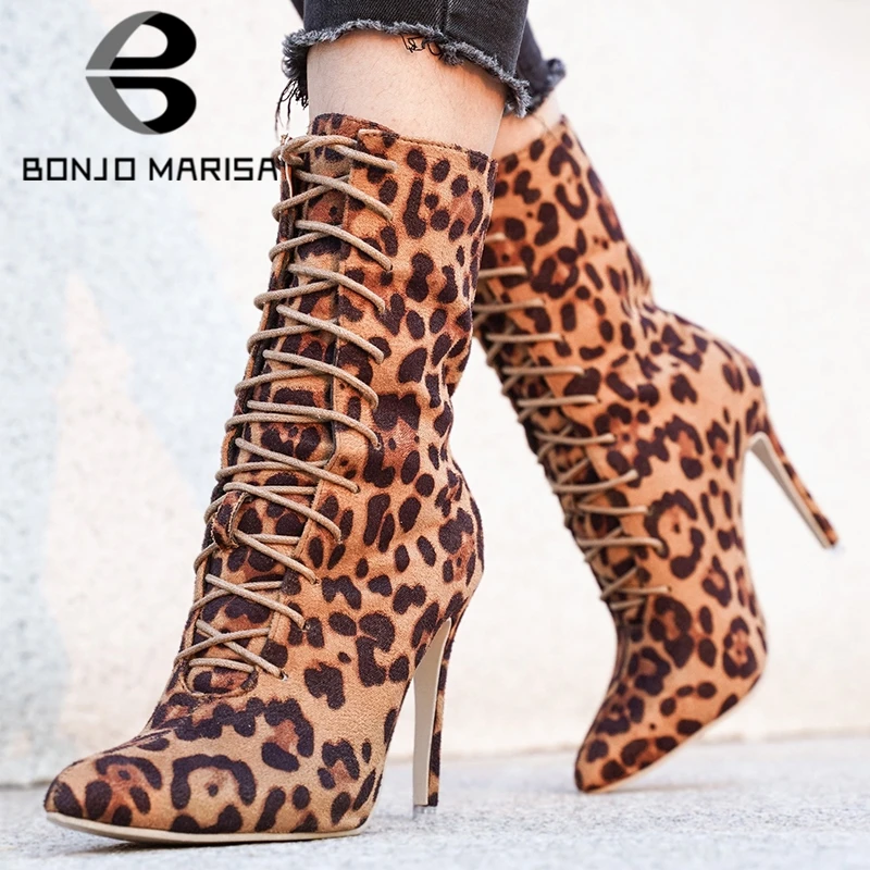 ladies leopard booties