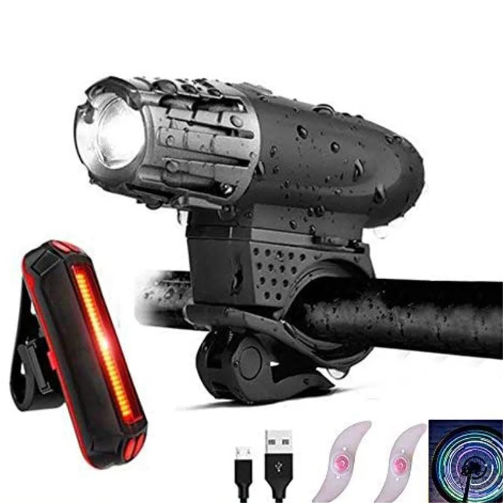360 Degree Rotation Bicycle Front Tail Light USB Charging Bike Lamp Night Warning Lights Outdoor Waterproof Cycling Lighting | Спорт и