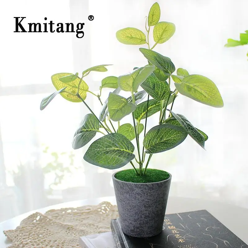 

7 Fork Artificial Plants Fake Tropical Tree Leaves Branch Green False Magnolia Silk leaf For Home Garden Balcony Desk Decoration