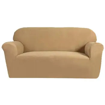 

Stretch Slipcover 2-Seat Sofa Cover Beige Protect sofa Simple and clean pure color design