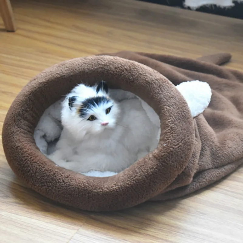 Сумка теплое гнездо высокого качества кровать для кота-любимца маленький щенок диван в собачьей конуре флисовый материал кровать коврик для домашних животных кошка дом кошка Спящая