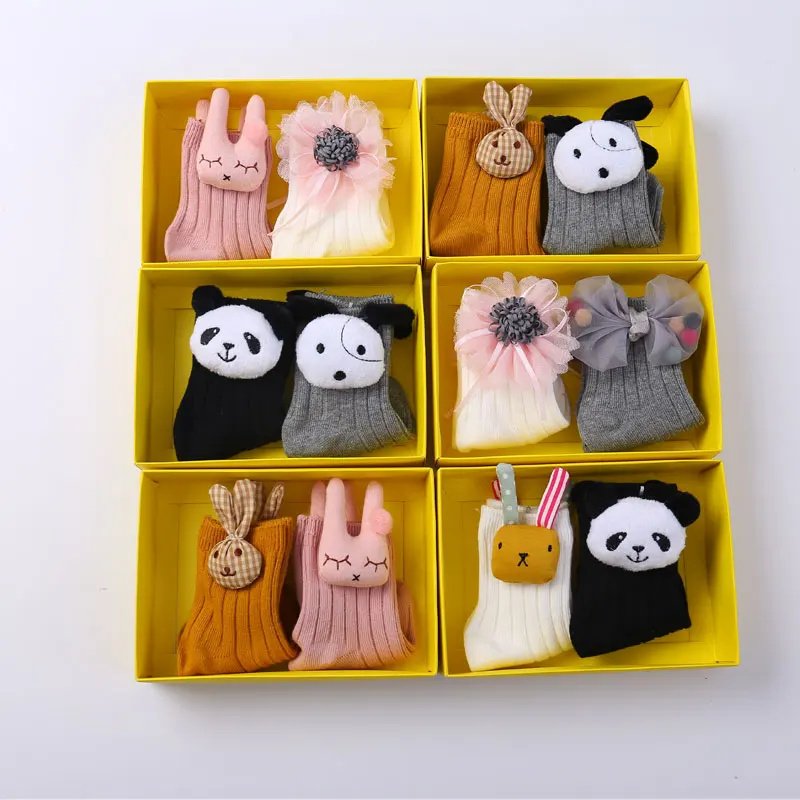 Infantil do Bebê da Criança Meias de Algodão Bonito dos Desenhos Animados da Menina Pares Menino Meninas Recém-nascidos Crianças 3d Animal Flores Decoração Meias 0 55y 2 1 High Quality Mamãe e Bebê