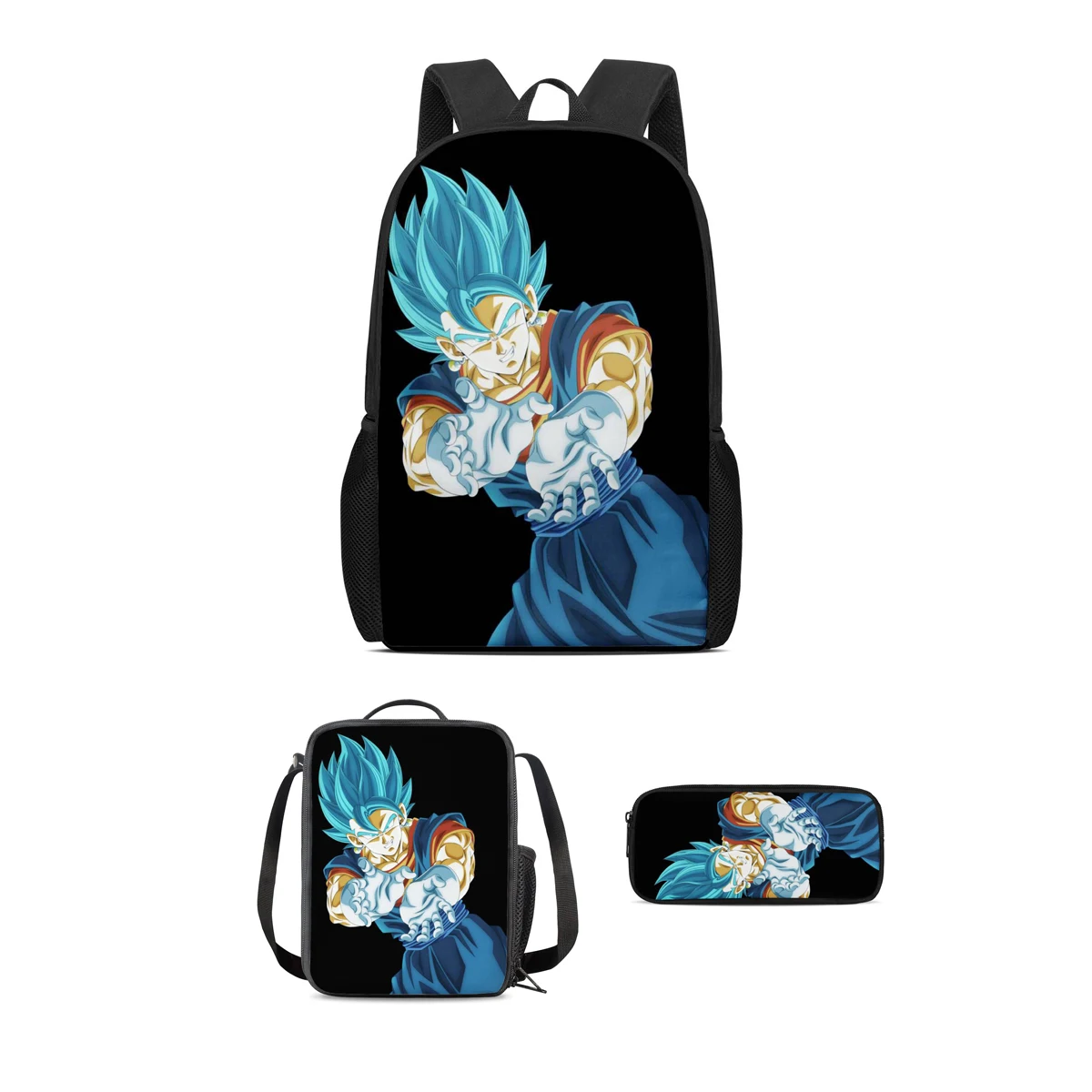 

Custom Pattern 3PCS Dragon Ball School Bag Set Schoolbags for Teenagers Girls Boys Student Travel Book Bag Kids Mochila Gifts