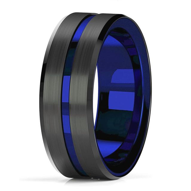 Men's Red Arrow Stainless Steel Ring Abalone Shell Opal Inlay Ring Red Dragon Pattern Carbon Fibre Ring For Men Wedding Band