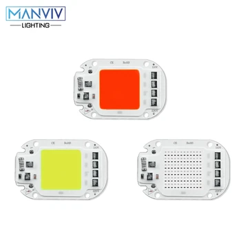

LED COB Chip Colorful 50W 30W 20W 110V 220V Smart IC Chip For DIY Spotlight Light Bead Red Bulb Green Yellow Warm Natural White