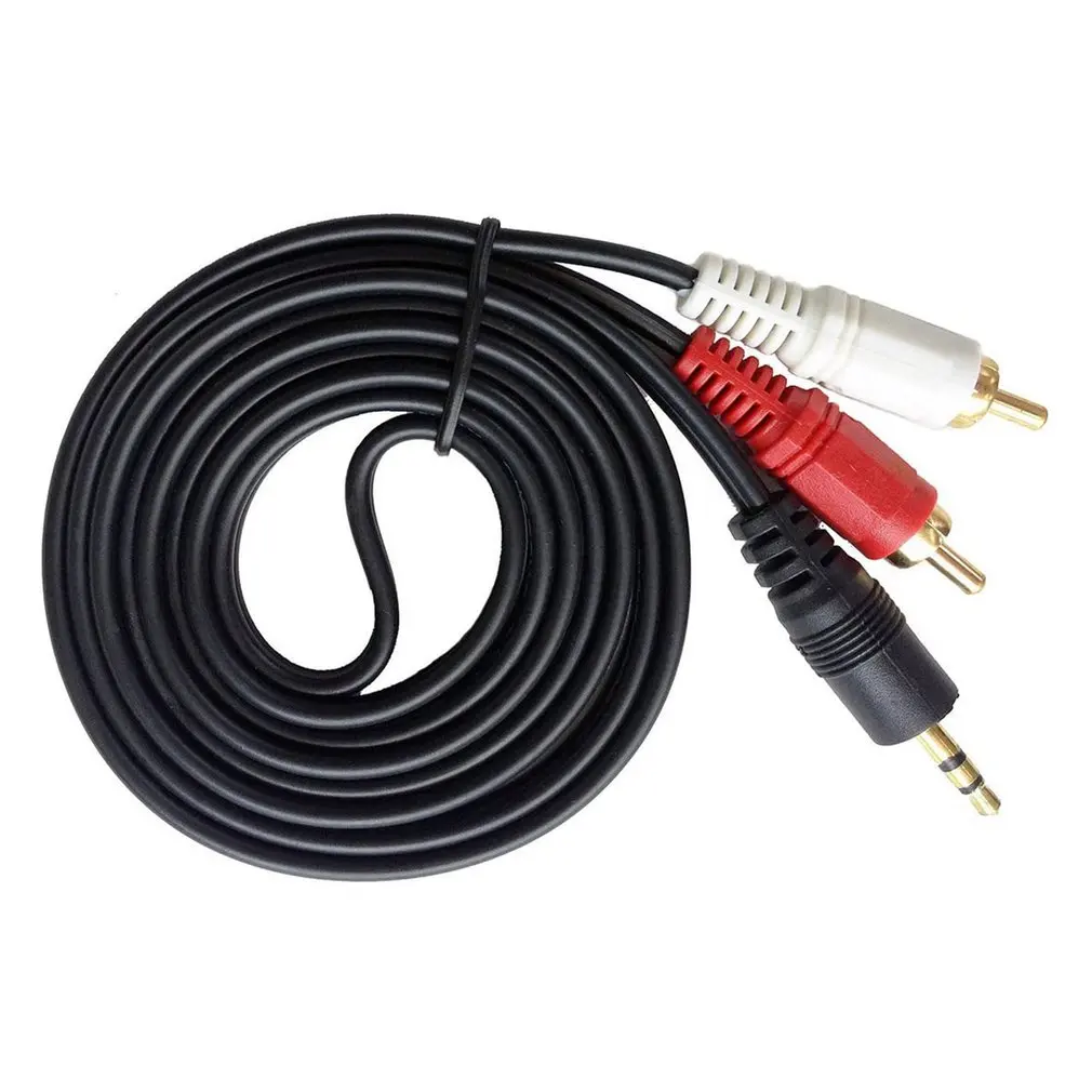 3.5 MM Male Jack to AV 2 RCA Stereo Music Audio Cable Cord AUX for Mp3 Pod Phone TV Sound Speakers 1.5M | Электроника