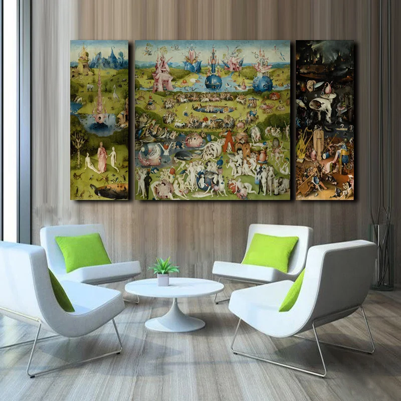 

Width Canvas Printing posters Hieronymus Bosch Famous The Garden of Earthly Delights Prints Canvas Home Decor For Living Room