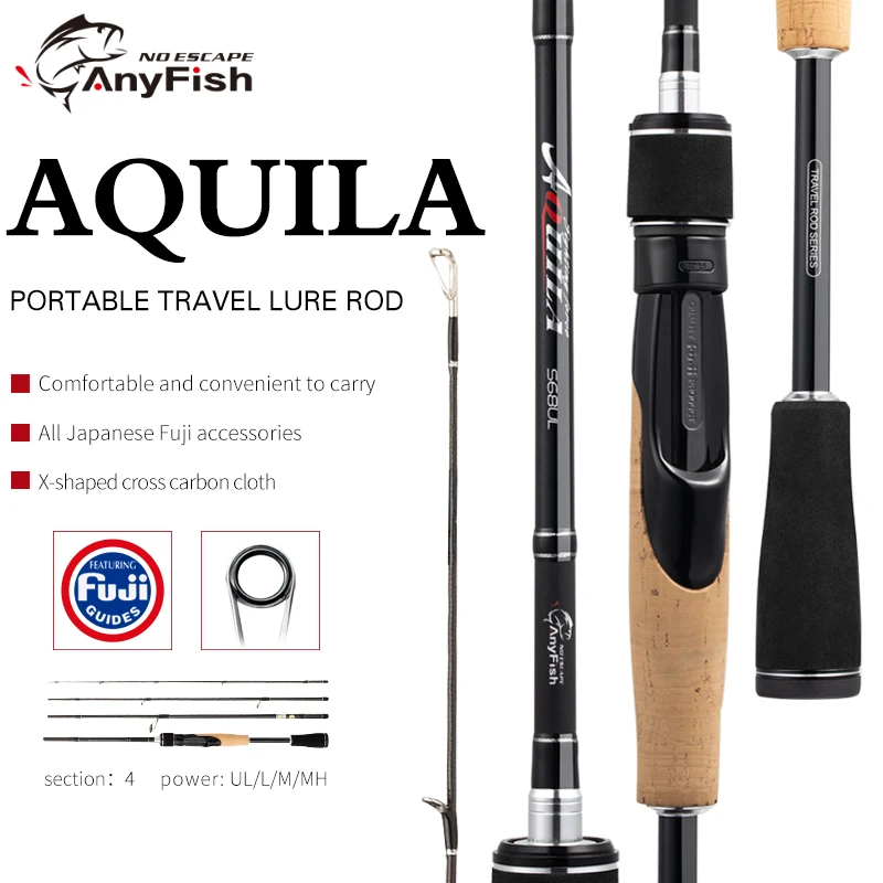ANYFISH AQUILA дорожная удочка спиннинг карбоновая для приманки UL/L/M/MH мощность 1 83 м/1 92