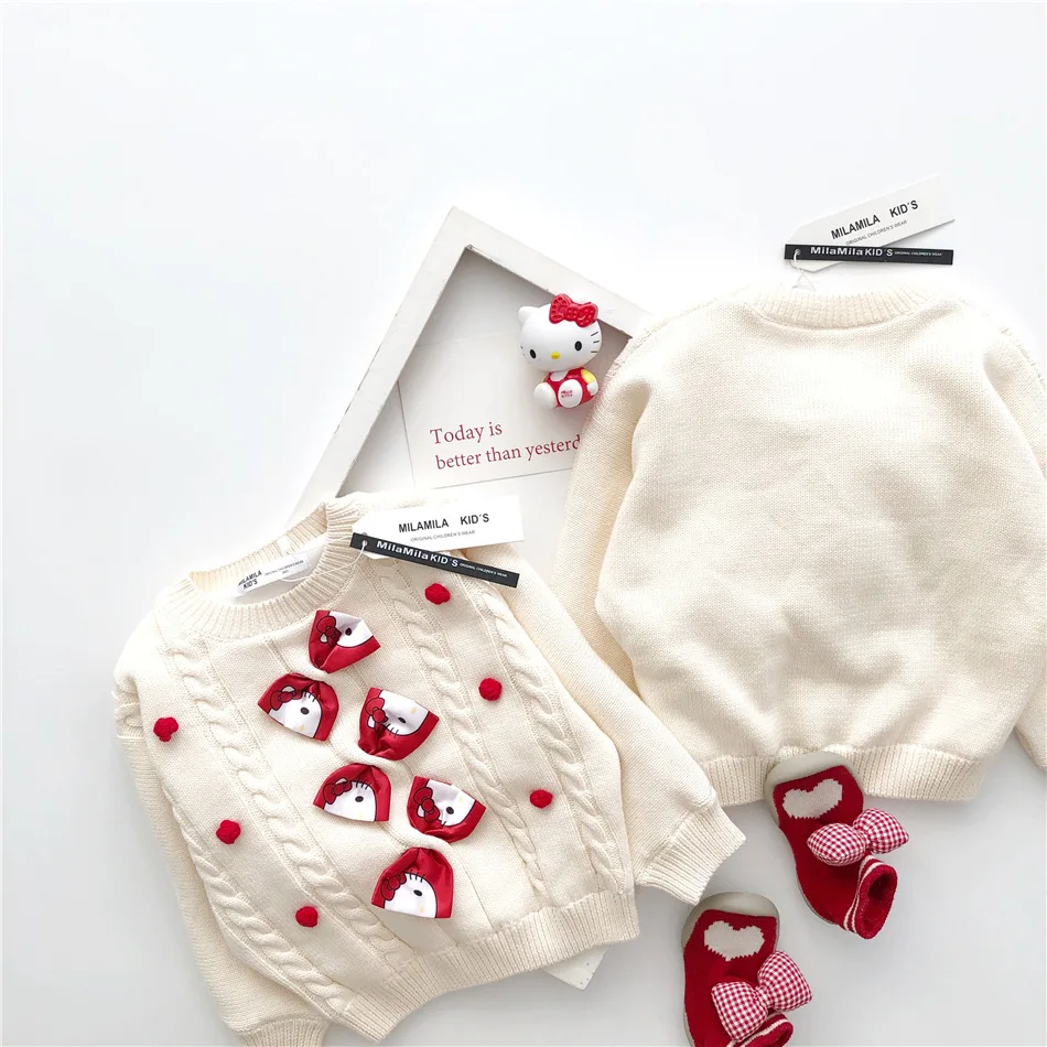 Tonytaobaby/осенне-зимняя одежда; Новая детская одежда для девочек; Однотонный свитер с рисунком; хлопковый бархатный свитер для девочек