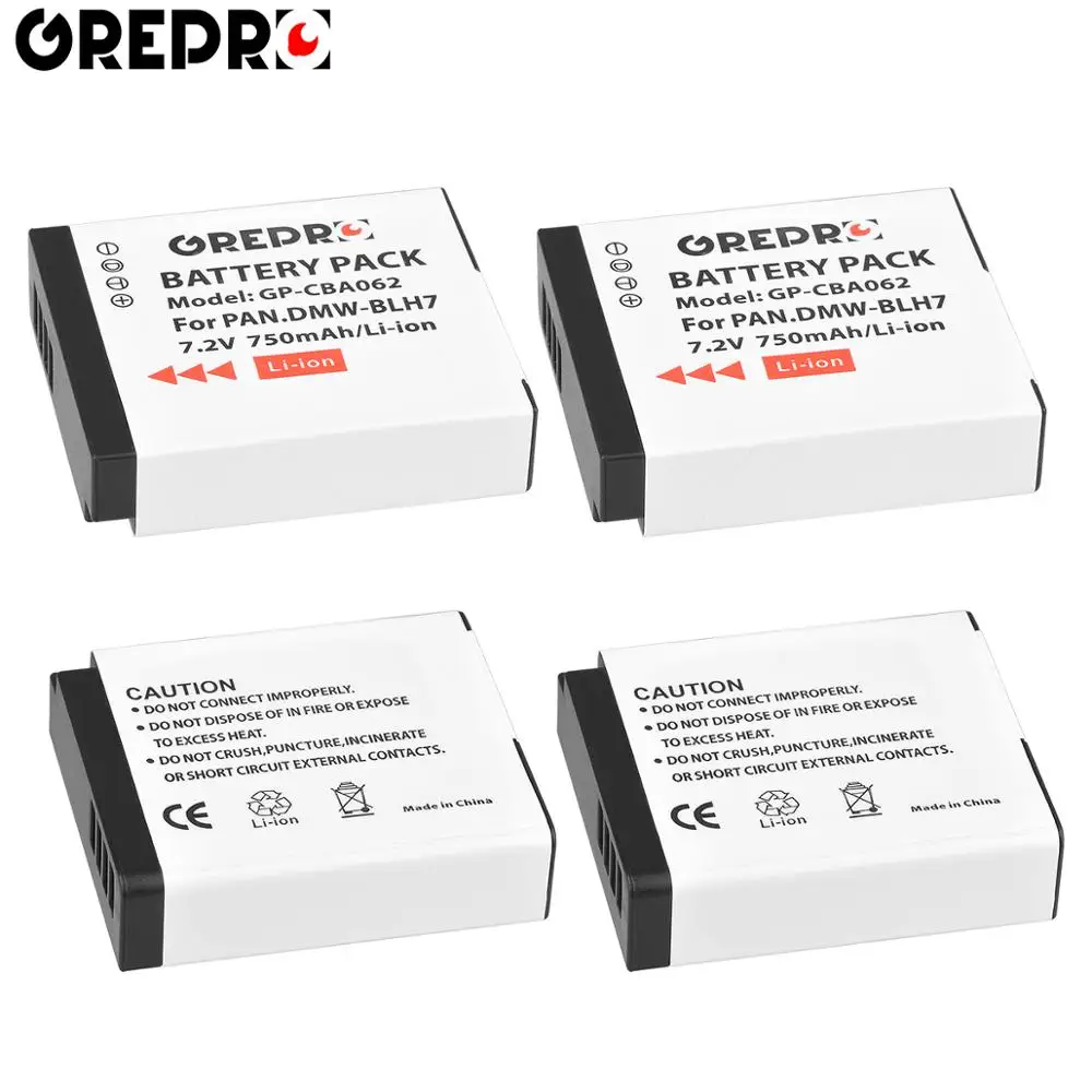 GREPRO Батарея для цифрового фотоаппарата Panasonic Lumix DMW-BLH7 BLH7 DMW-BLH7PP DMW-BLH7E DMC-GM1 GM1 DMC-GM5 GM5 DMC-GF7 DMC-GF8 GF8 цифровой Камера