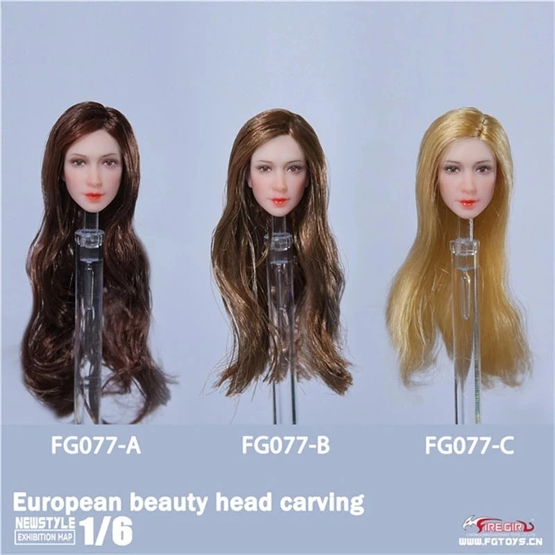 

FG077 1/12 Asian Female Head sculpt Female Hair Transplant Head Carving Model Fit 6'' Inch Female Body In Stock