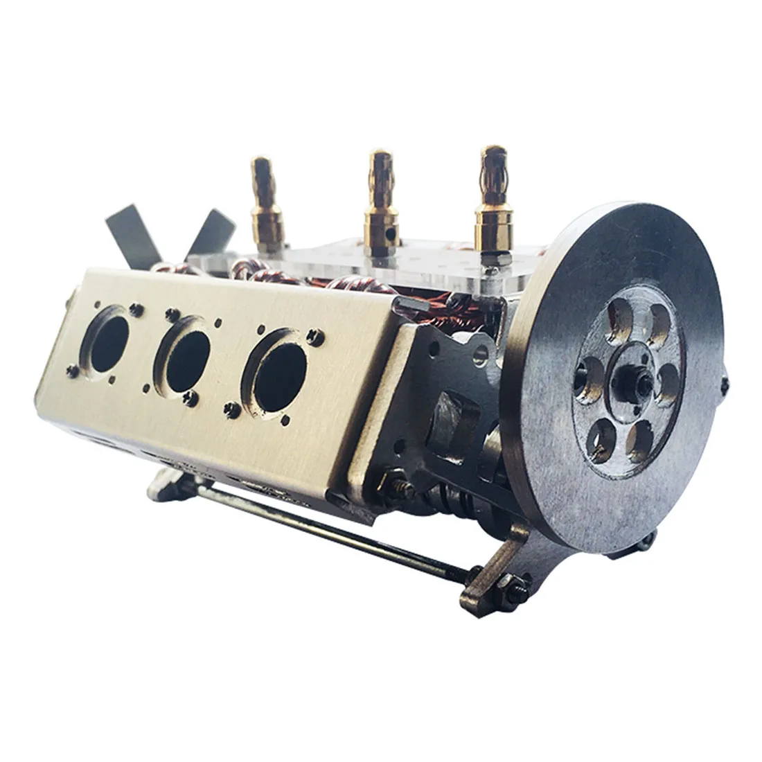 US $199.99 Metal V6 Electromagnetic Engine Model Motor Model Teaching Show Model For 110 Model Car Educational Science Toy Gift