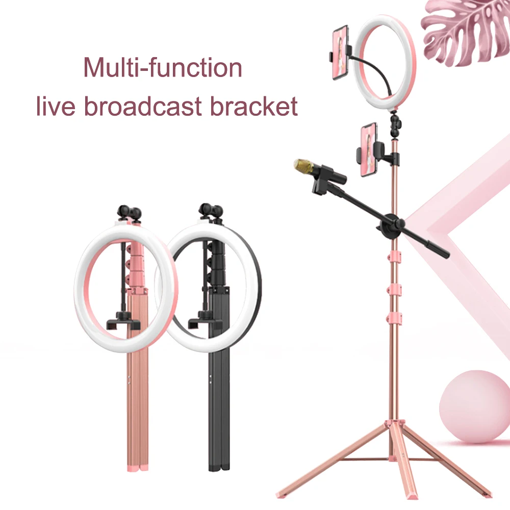 

MAMEN Foldable Selfie Ring light LED Dimmable Video Studio Photography Lighting For Youtube Live Stream with Phone Clip Tripod