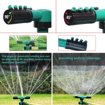

Sprinkler Rotating Lawn Sprinkler Spike Base Garden Sprinkler Large Area Coverage Automatic Adjustable Water Sprinklers