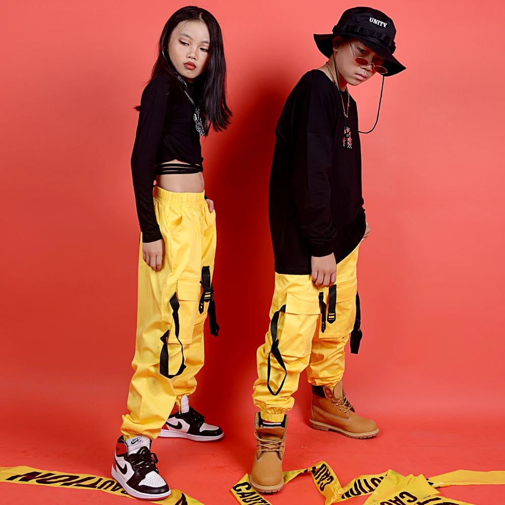 Online Nueva ropa de Hip Hop para niños disfraz de escenario ropa de calle para niños trajes de baile de Jazz ropa de actuación de baile de salón DQS3065