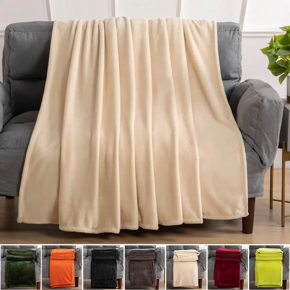 

Large Blankets Solid color Soft Living Room Bedroom Air Conditioning Bed Blankets for Sofa Bedding Warm Blanket 230cm