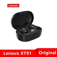 Lenovo-auriculares inalámbricos XT91, audífonos originales con Bluetooth, Control IA, para juegos, estéreo de graves con micrófono, reducción de ruido, TWS