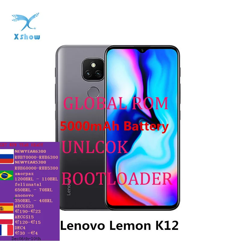 Смартфон Lenovo Lemon K12 4 Гб ОЗУ 64 ПЗУ экран 6 5 дюйма 20:9 5000 мА · ч Восьмиядерный