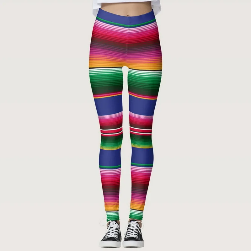 

Rainbow Stripe 3d Printed Yoga Pants For Women High Waist Sport Running Pants Seamless Leggings Stretchy Gym Tights Trousers New