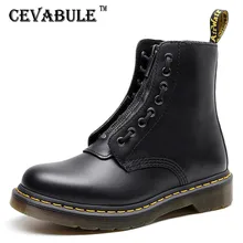 CEVABLUEMartin/ботинки новые мужские кожаные ботильоны с двойной молнией спереди женские мотоциклетные ботинки пара в британском стиле