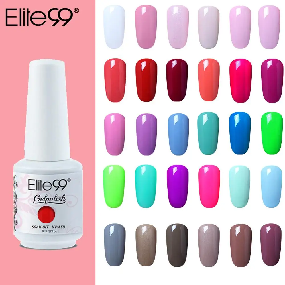 

Elite99 8ml Pure Color UV Gel Polish Soak Off Gel Nail Polish UV Gel For Nail Polish Base Top Nails Gel Lacquer Hybrid Varnish