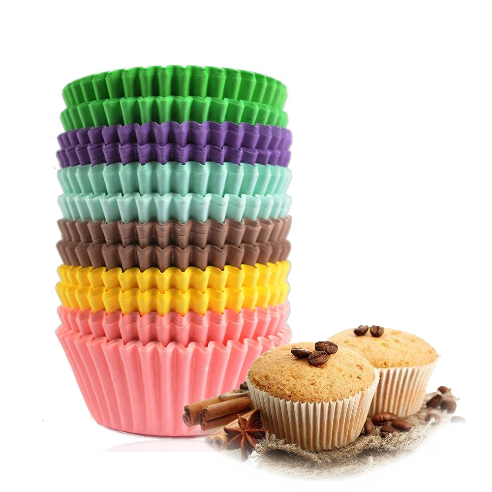 

100PCS/Set Muffin Cupcake Paper Cups Cake Forms Cupcake Liner Baking Muffin Box Cup Case Party Tray Cake Mold Decorating Tools