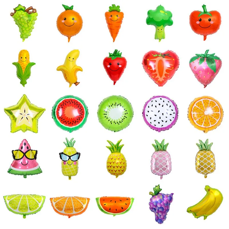 Воздушные шары с фруктами и овощами декор для летней вечеринки клубника ананас