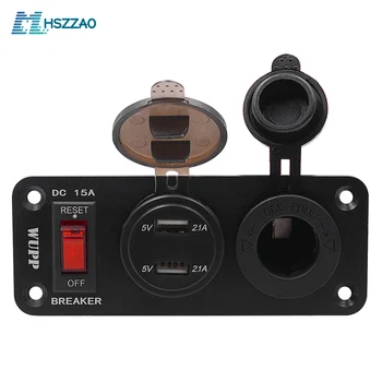 

12V Car Power Failure Protection Switch Panel Car USB Mobile Charger Digital Voltmeter Combination For Car Ship Yacht RV bus Etc