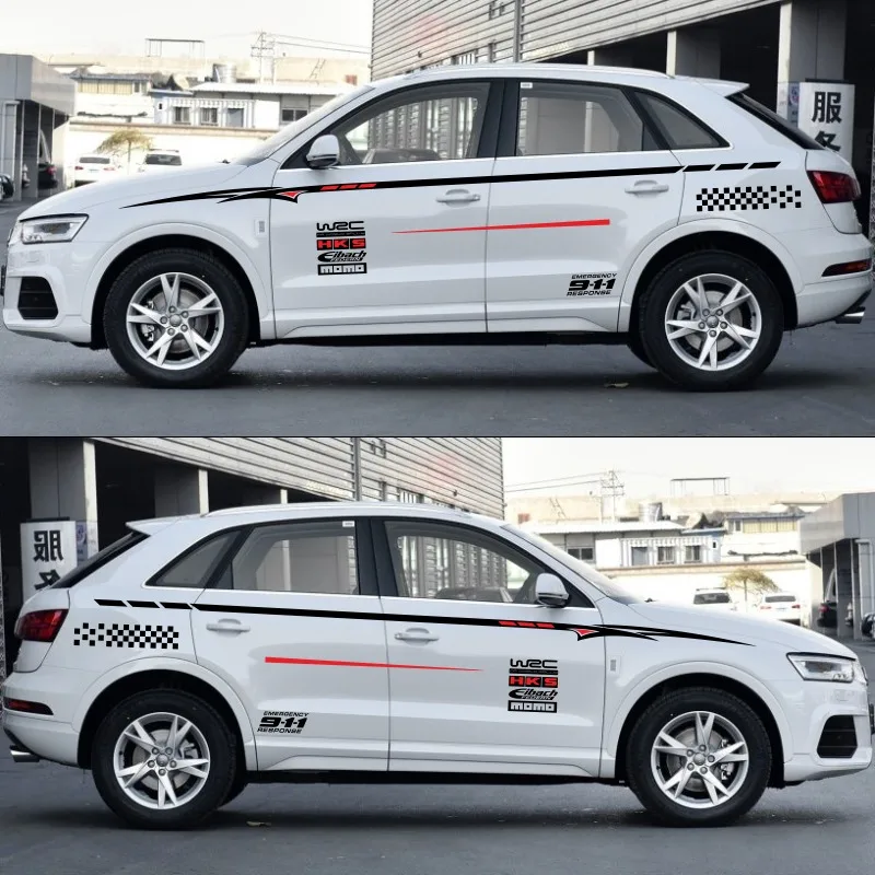 Наклейка для спортивного автомобиля для Audi A1 A3, гоночный спортивный WSC, стильная наклейка, индивидуальная наклейка для кузова автомобиля, полностью виниловая наклейка s