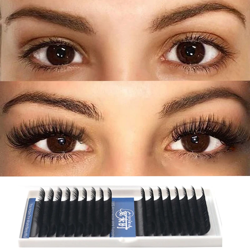 

16ROWS Eyelash Extension Cilios Faux Mink Individual Eyelash Extension Silk Volume Soft Eyelash Natural Lash Professional Makeup