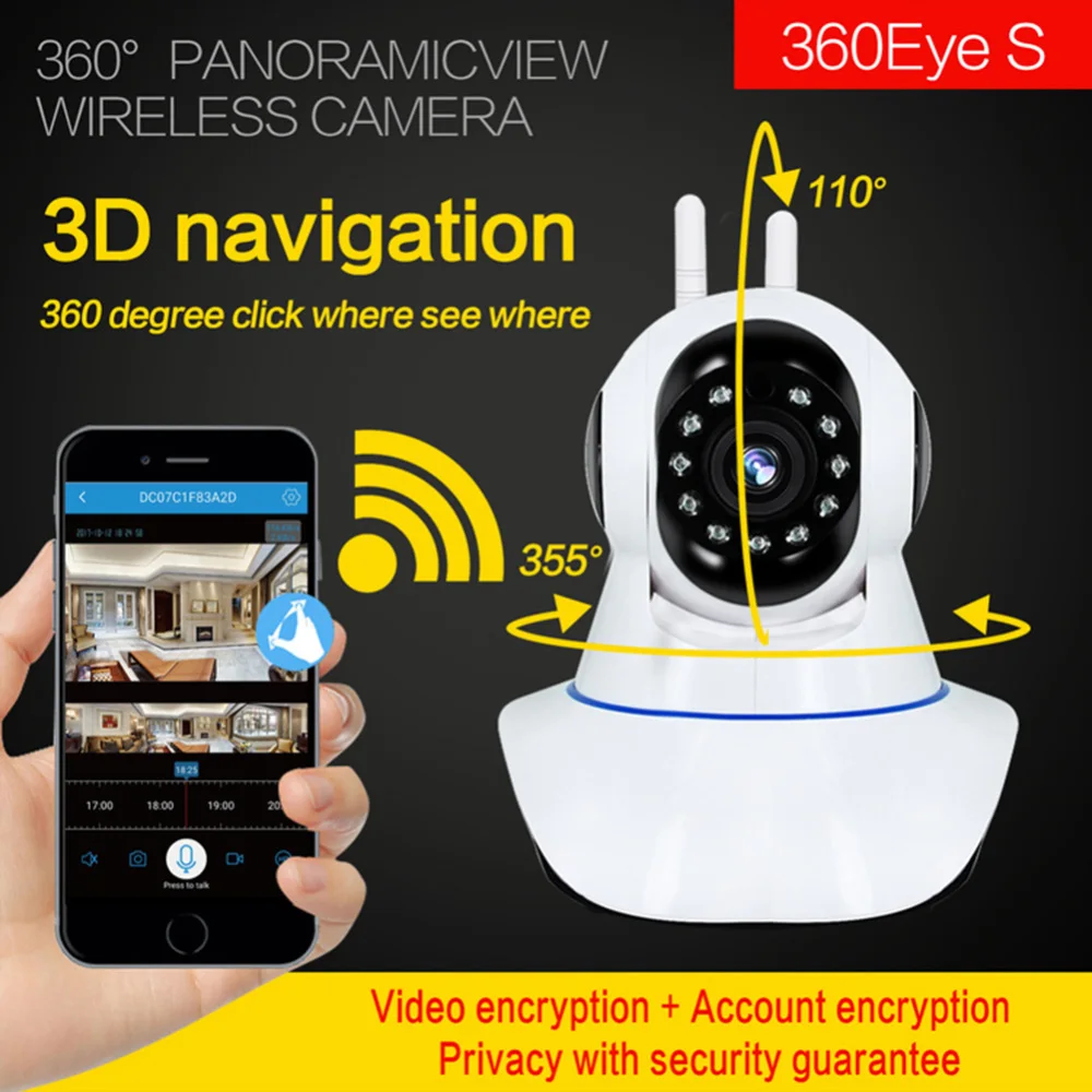 WiFi антенна камера IP 720P домашняя камера безопасности P2P IR Pan двухсторонняя аудио камера ночного видения монитор для ребенка