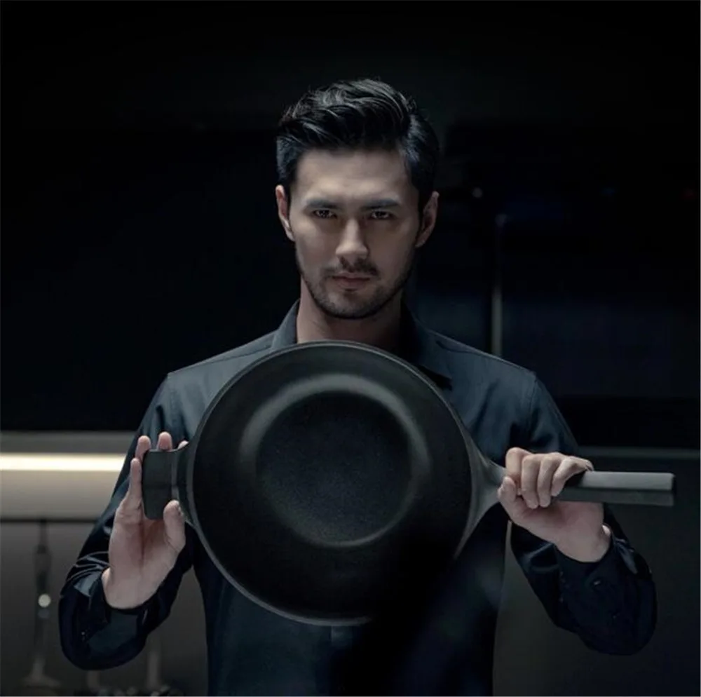 Xiaomi Huohou NonStick Super Platinum Frying Pan Wok Stockpot Milk pan durable Easy to clean High temperature reminder Kitchen Cookware (3)