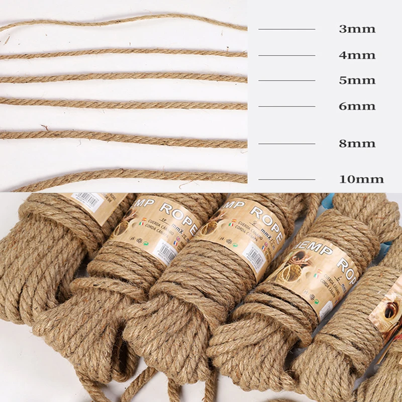 50m Macrame Jute Cords Twisted Hemp Twine Rope Gift Wrap Ribbon String  Wedding Christmas Party Supplies DIY Decoration Crafts