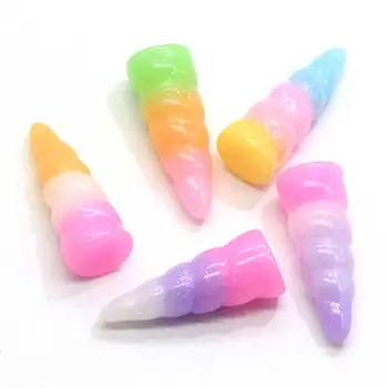 

20/100pcs Resin Uni-corn Horse Hot Selling Gradient Horn Cabochons for Jewelry Necklace Pendant Making Hair Accessories DIY Deco