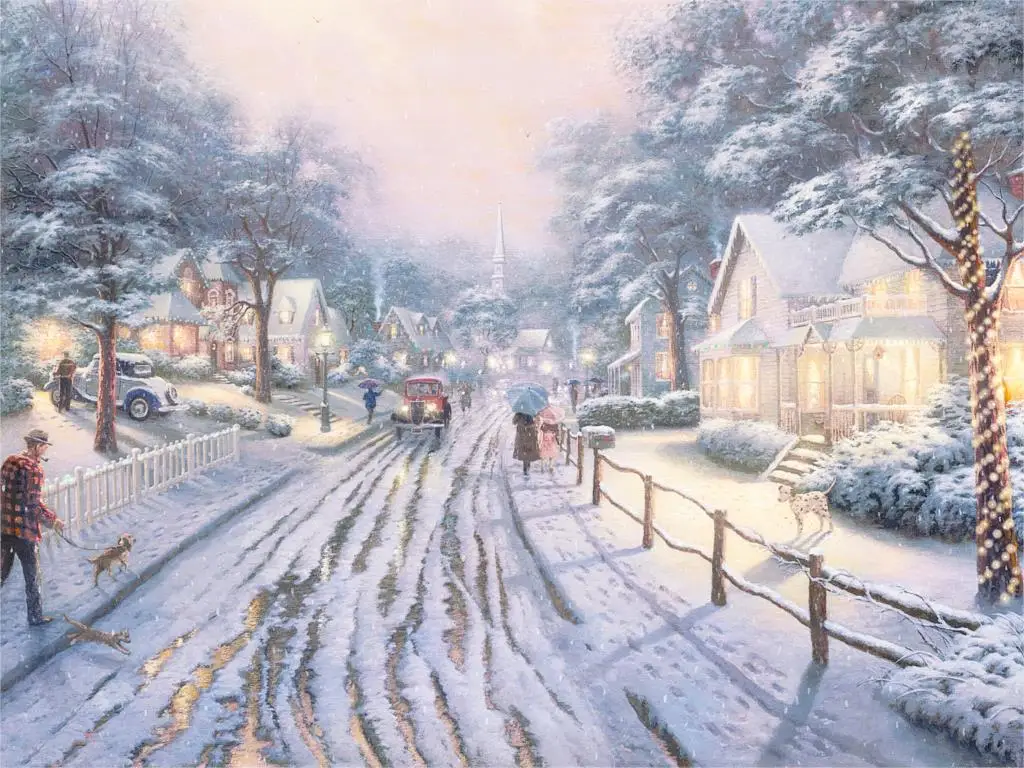

Snowing style Embroidery Counted Cross Stitch Kits Needlework - Crafts 14 ct DMC Color DIY Arts Handmade A51944