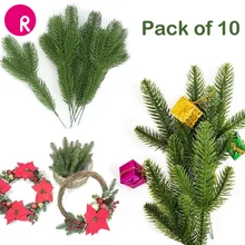 

Magixun 10 Pack Artificial Fake Plants Pine Branches for Christmas Tree Wreath Decorations Xmas Tree Ornaments Kids Gift
