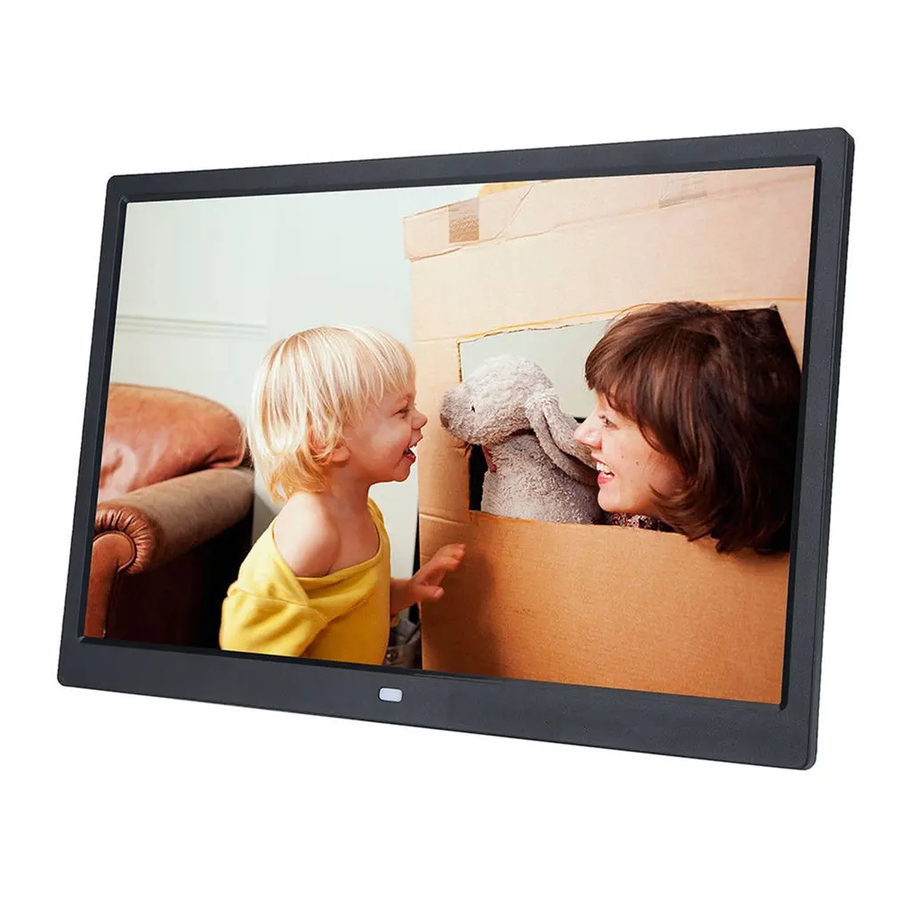US $80.46 HD Digital Photo Frame Electronic Album 17 Inches Front Touch Buttons Multilanguage LED Screen Music Video MP3 Black White